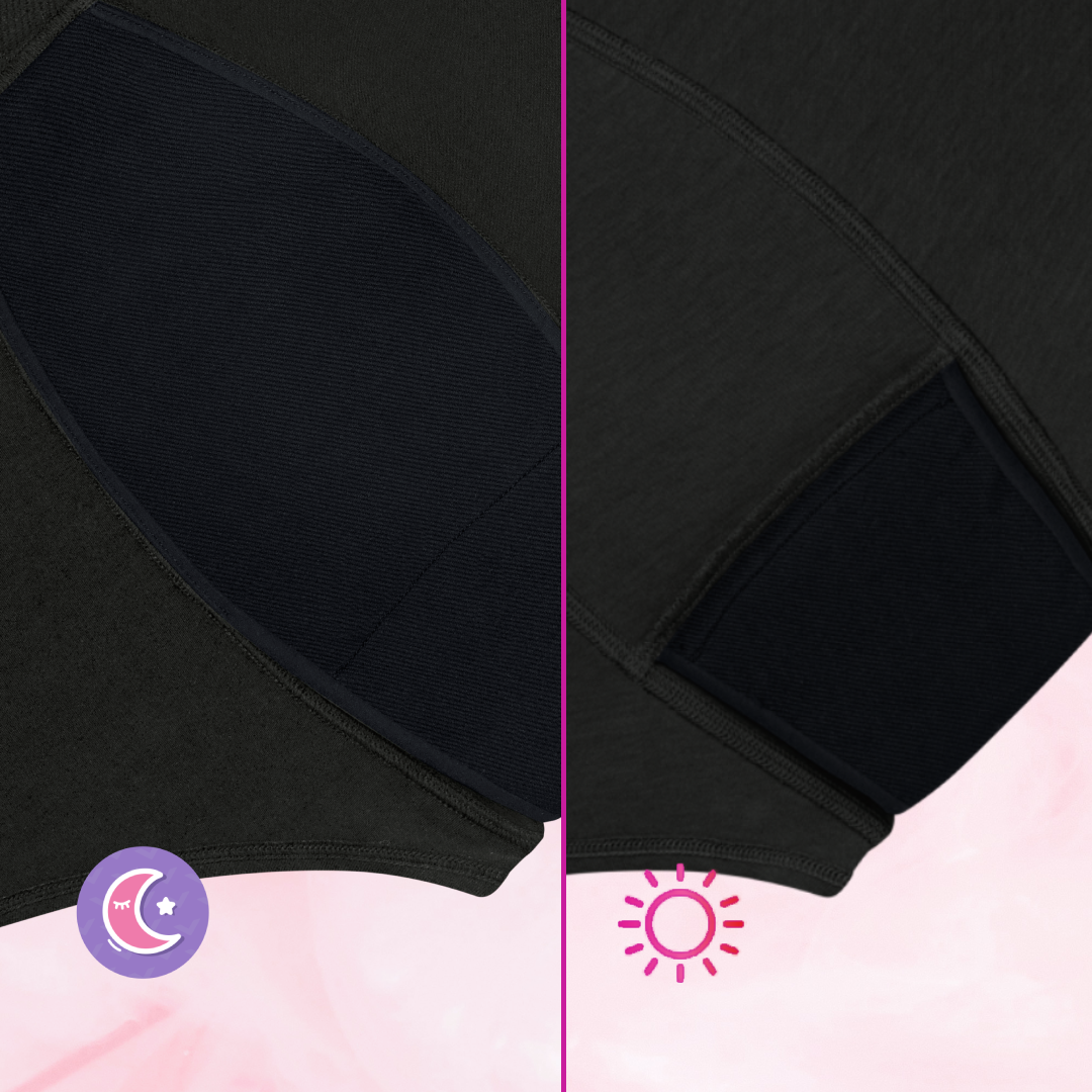 Teens Day & Night -monipakkaus: Imukykyinen haaraosa, päivä- ja yökäyttöön.