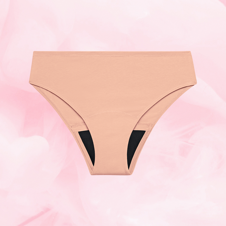ComfortFit Essentials Brazilian runsas vuoto menstrual underwear showcasing breathable, high-waist design.
