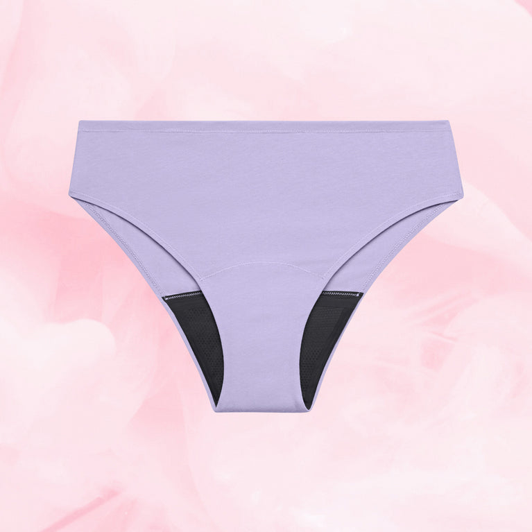 ComfortFit Essentials Brazilian menstrual underwear, optimized absorbency, high waist.
