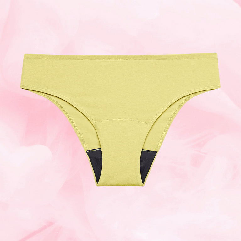 ComfortFit Essentials Brazilian, designed for light flow, breathable and durable.