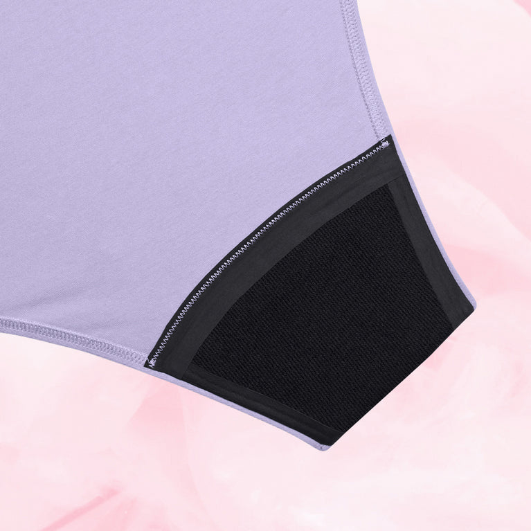 ComfortFit Essentials Brazilian moderate flow menstrual underwear with high waist.
