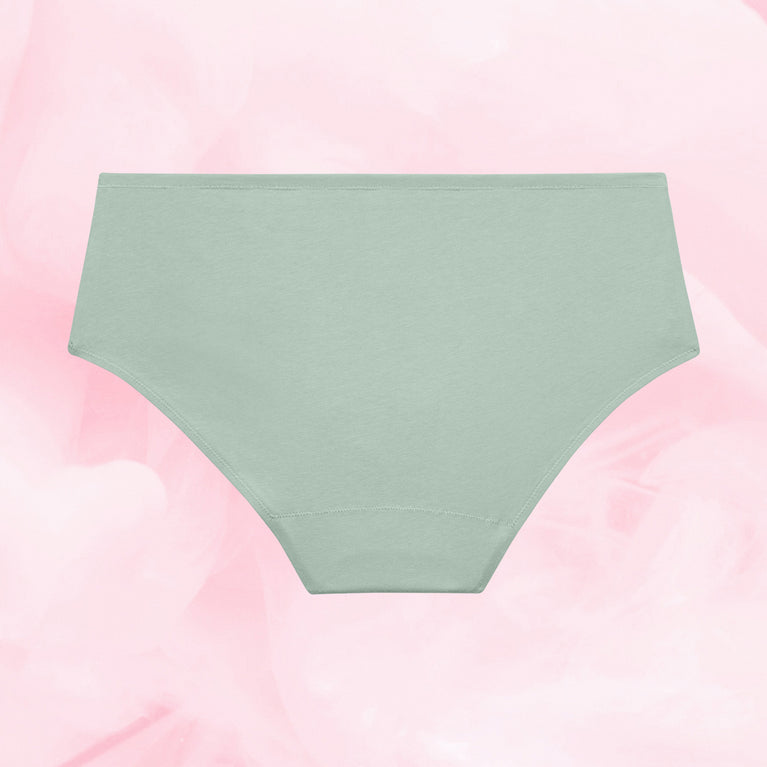 ComfortFit Essentials Hipster for light flow, breathable organic cotton, high waist.