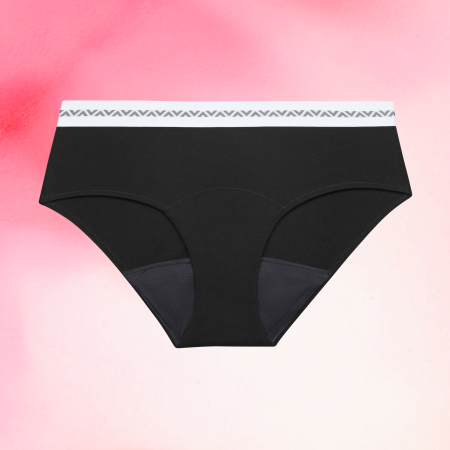 Period Underwear
      Kohtalainen vuotoessentials-hipster-moderate-logo-kuukautisalushousut