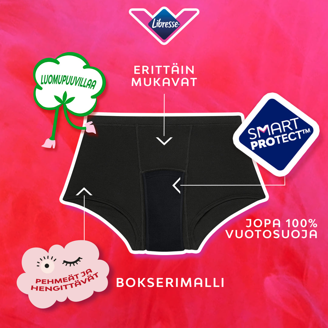 Teens Boxer Kohtalainen vuoto 3-pack, mukavat, luomupuuvilla, Smart Protect™.