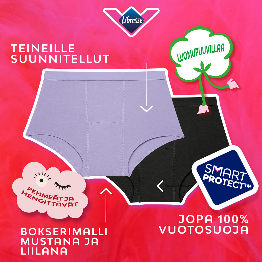 Teens Boxer Runsas vuoto - Luomupuuvillaa, pehmeät, hengittävät, Smart Protect™.