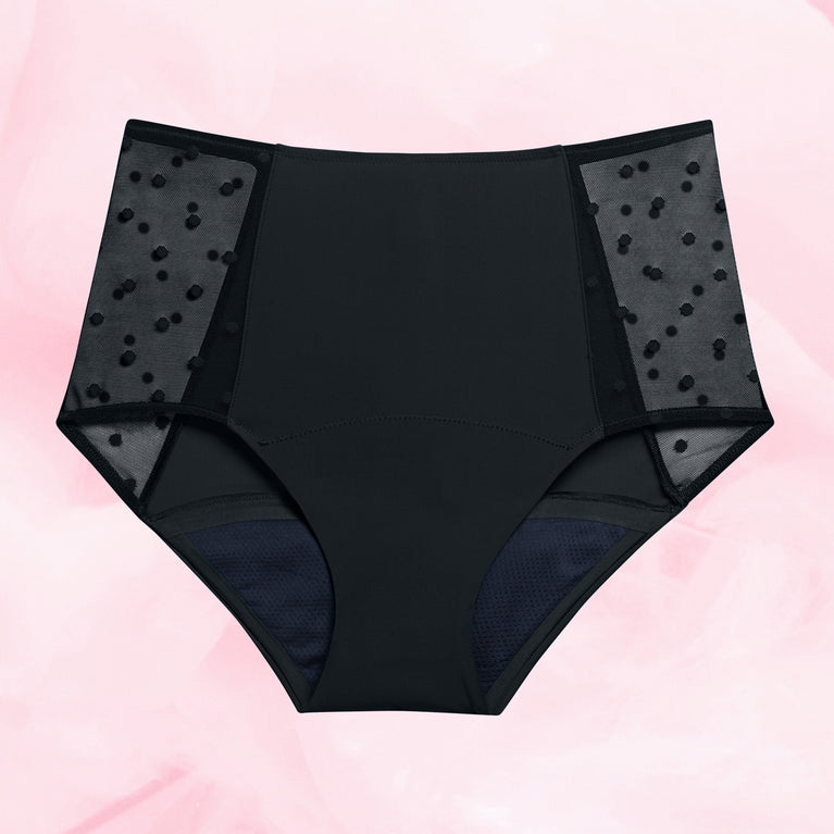 High Waist Dots Light Flow Period Panties by Libresse™, featuring lace accents.