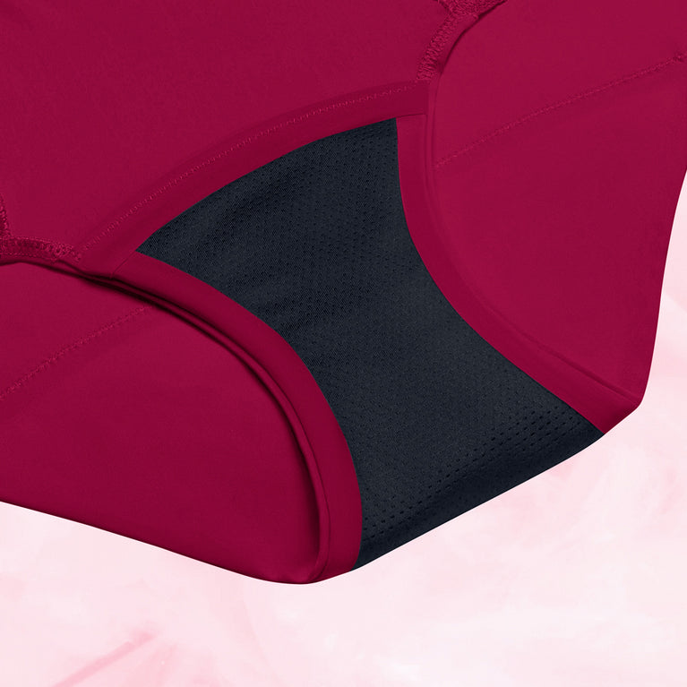 High-waisted Libresse™ Floral Heavy Flow Period Panties with lace trim.