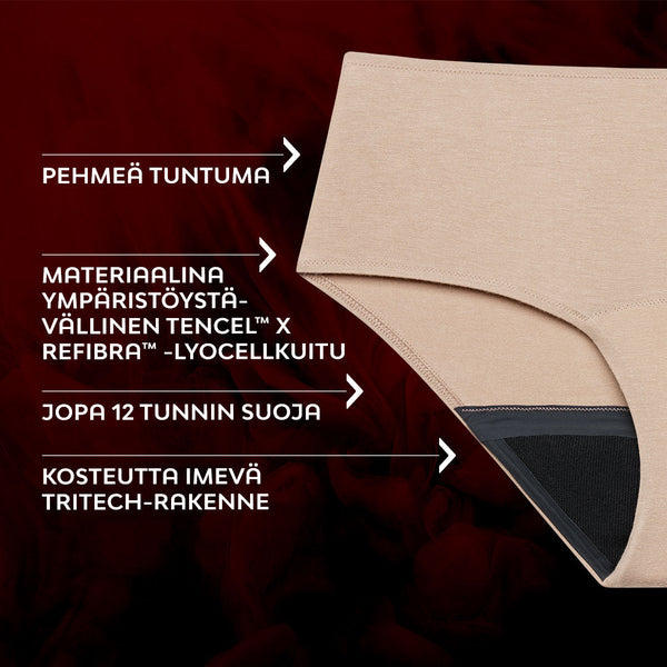 Premium Comfort Hipster Kohtalainen Vuoto Kuukautisalushousut