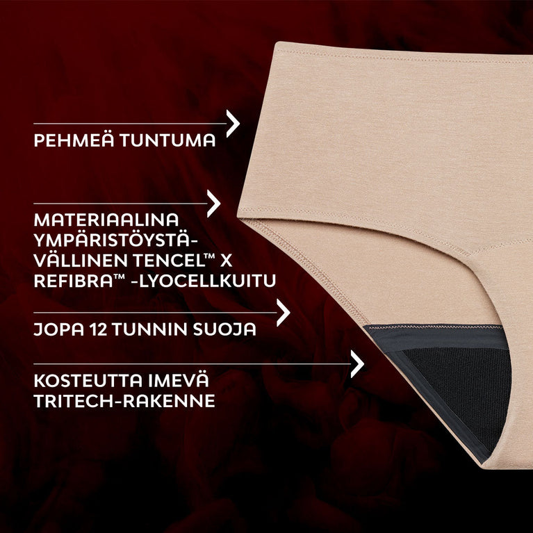 Premium Comfort Hipster Niukka Vuoto Kuukautisalushousut