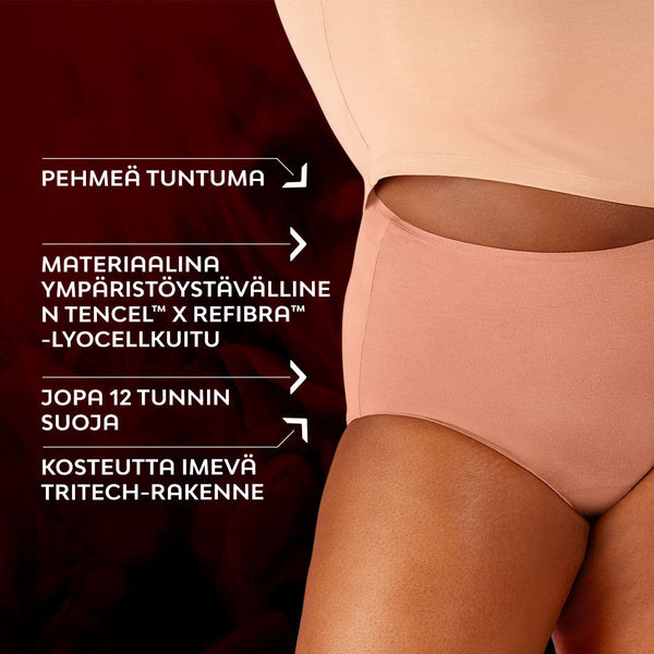 Premium Comfort High Waist Runsas Vuoto Kuukautisalushousut
