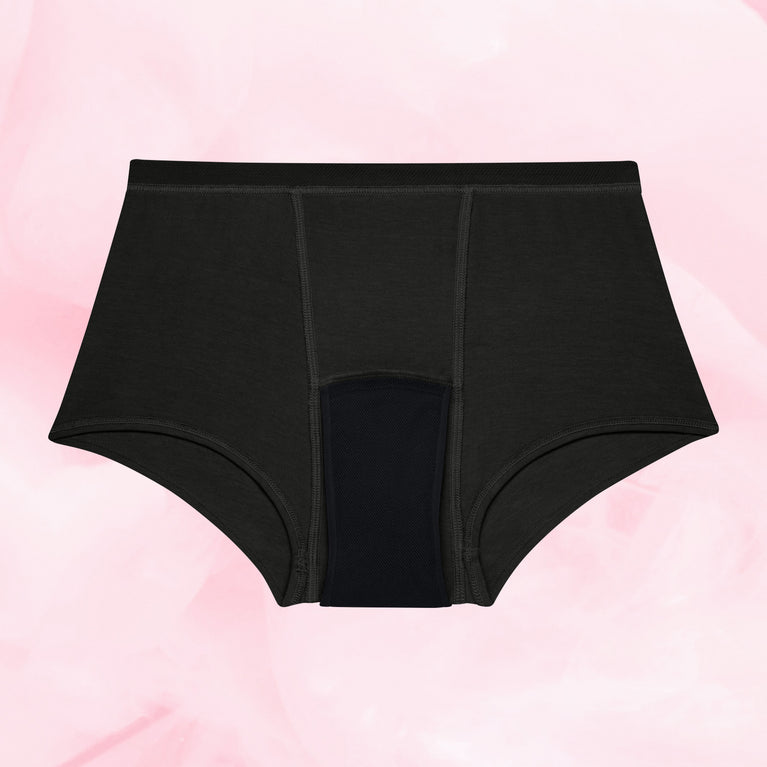 Teens Boxer Runsas vuoto - mustat kuukautisalushousut.