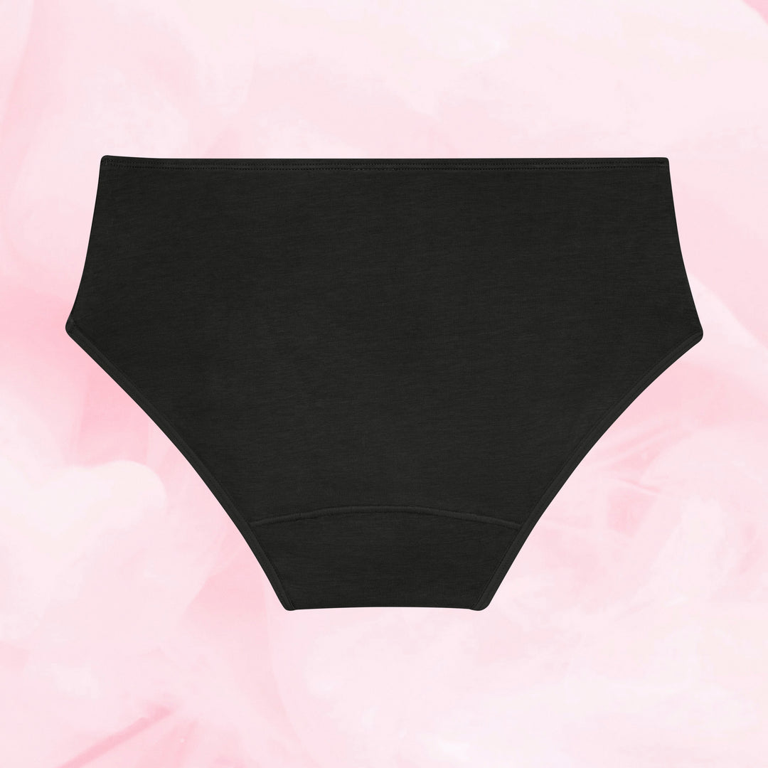 Teens Hipster Kohtalainen vuoto 5-pack mustat kuukautisalushousut.