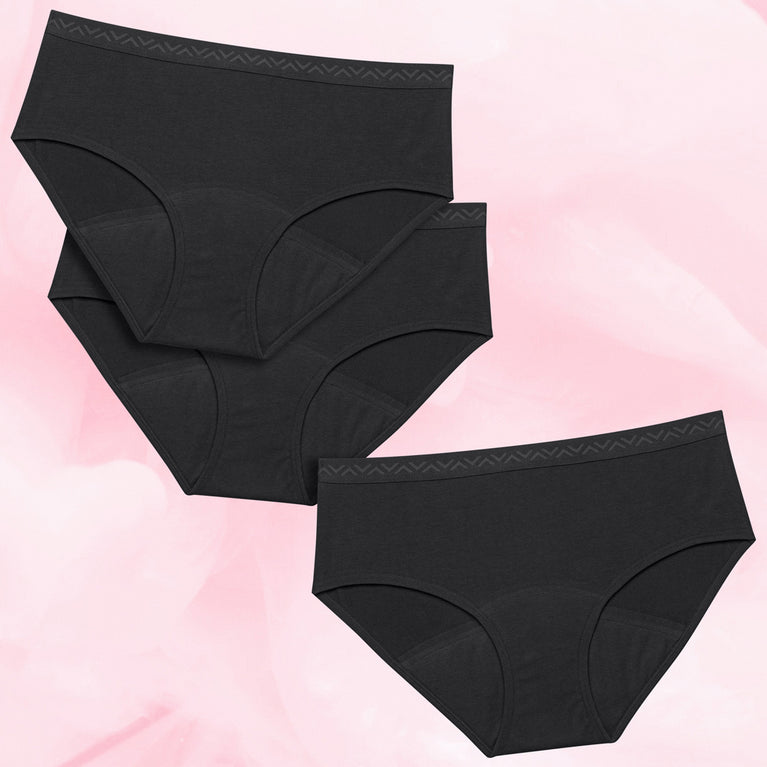 Teen Hipster Kohtalainen Vuoto (3-pack) -kuukautisalushousut