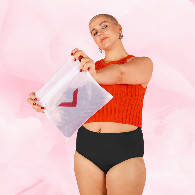 Pesupussi, a durable mesh laundry bag for protecting underwear.