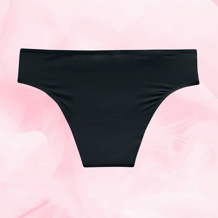 Brazilian Kohtalainen Vuoto Kuukautisalushousut with lace waistband, reusable.