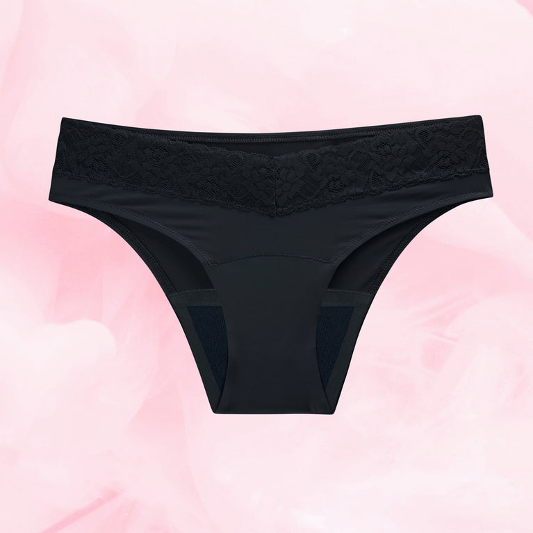 Brazilian Discovery multipack of menstrual underwear, three absorbency levels.